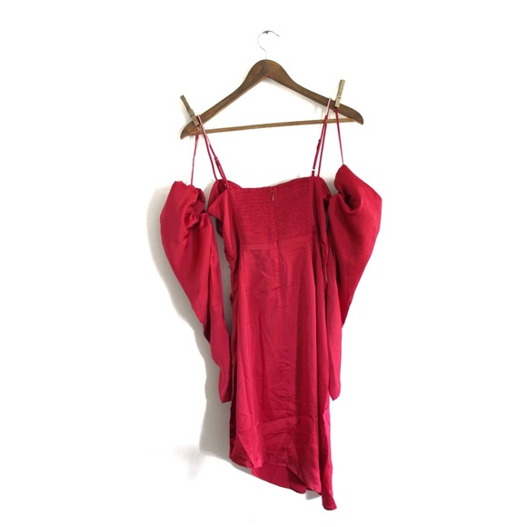 ASTR THE LABEL Fuschia NWT Claudina Womens Rouched Embellished Midi Dress Small - Picture 8 of 10